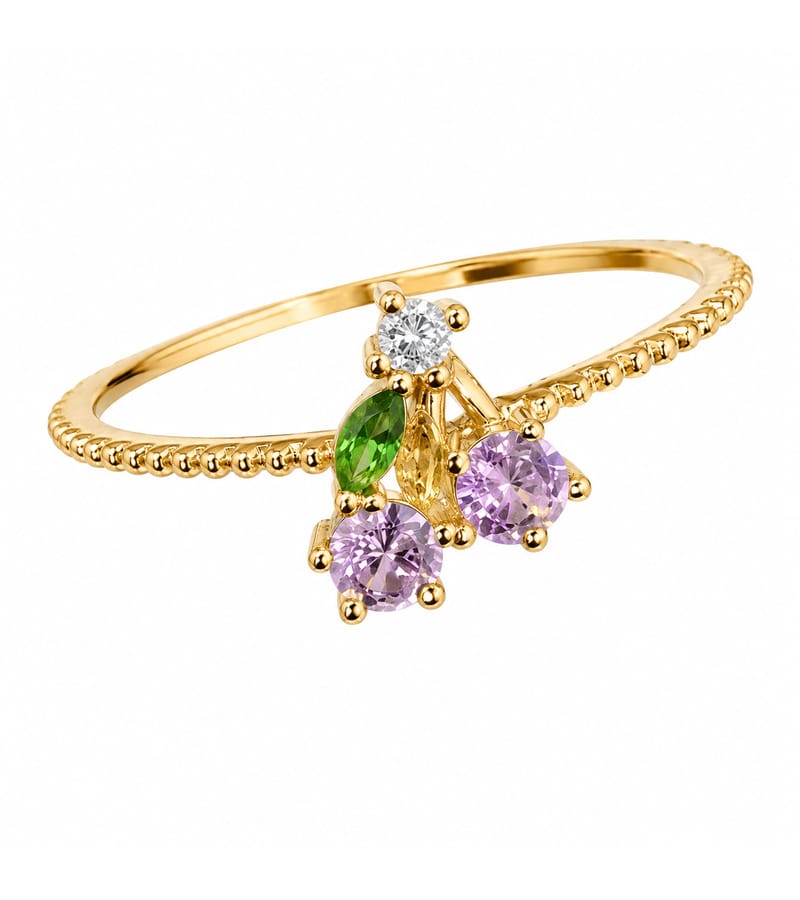 925 silver colorful flower CZ ring wholesale
