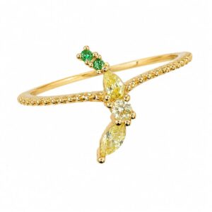 925 silver leaf CZ open ring wholesale product detail