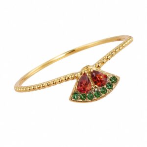 925 silver gold plated watermelon CZ ring wholesale product detail