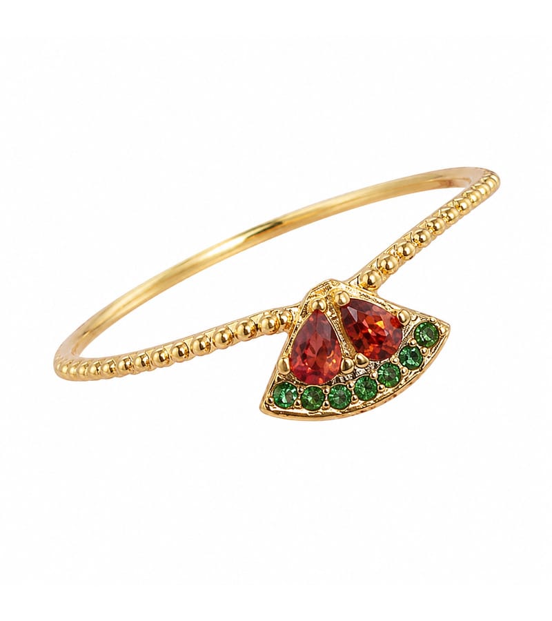 925 silver gold plated watermelon CZ ring wholesale product detail