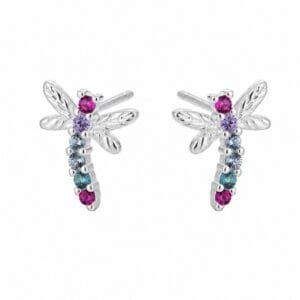 925 Sterling Silver Decorative CZ Huggie Hoop Earrings for Wholesale Buyers - E00100