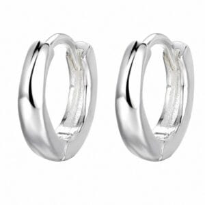 925 Sterling Silver Modern Sculptural Silver Hoop Earrings for Wholesale Buyers - E00110