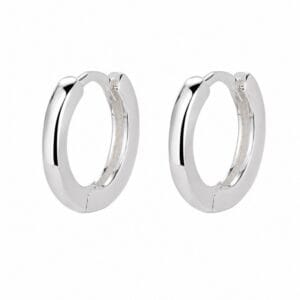 925 Sterling Silver Modern Sculptural Silver Hoop Earrings for Wholesale Buyers - E00112