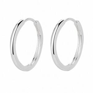 925 Sterling Silver Modern Sculptural Silver Hoop Earrings for Wholesale Buyers - E00115