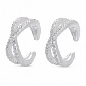 925 Sterling Silver Modern Sculptural Silver Hoop Earrings for Wholesale Buyers - E00116