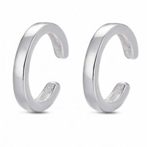 925 Sterling Silver Modern Sculptural Silver Hoop Earrings for Wholesale Buyers - E00117