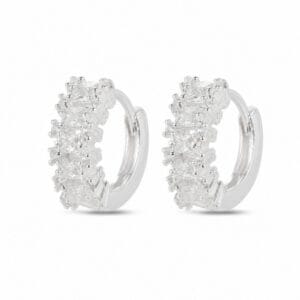 925 Sterling Silver Modern Sculptural Silver Hoop Earrings for Wholesale Buyers - E00118