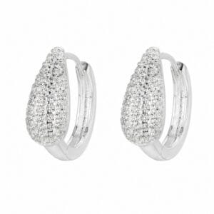925 Sterling Silver Modern Sculptural Silver Hoop Earrings for Wholesale Buyers - E00119