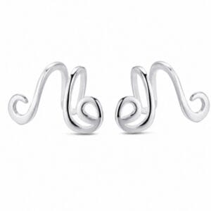 925 Sterling Silver Sculptural Silver Earrings with Pave Detail for Wholesale Buyers - E00129