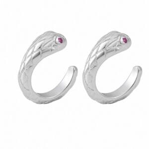 925 Sterling Silver Sculptural Silver Earrings with Pave Detail for Wholesale Buyers - E00132