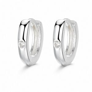 925 Sterling Silver Sculptural Silver Earrings with Pave Detail for Wholesale Buyers - E00135
