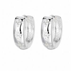 925 Sterling Silver Sculptural Silver Earrings with Pave Detail for Wholesale Buyers - E00136