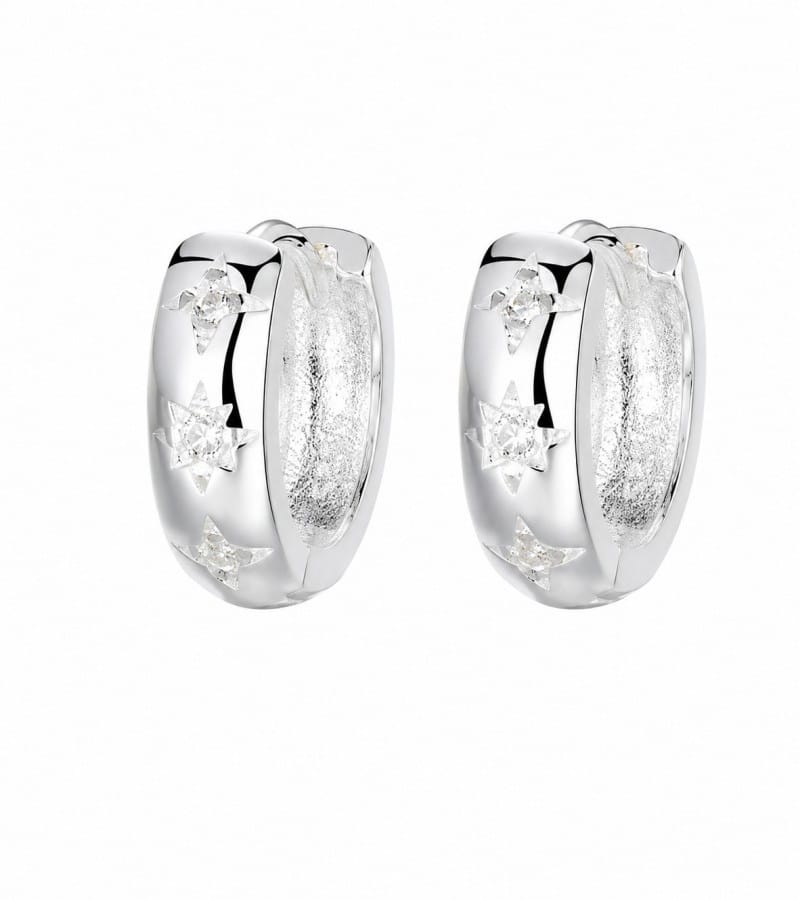 modernist silver shape for modern silver earrings collection E00136