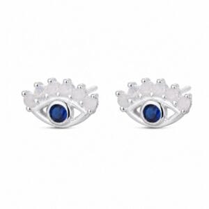 925 Sterling Silver Sculptural Silver Earrings with Pave Detail for Wholesale Buyers - E00149