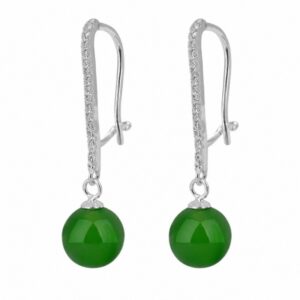 925 Sterling Silver Pearl Drop Earrings with Silver CZ Detail for Wholesale Buyers - E00154
