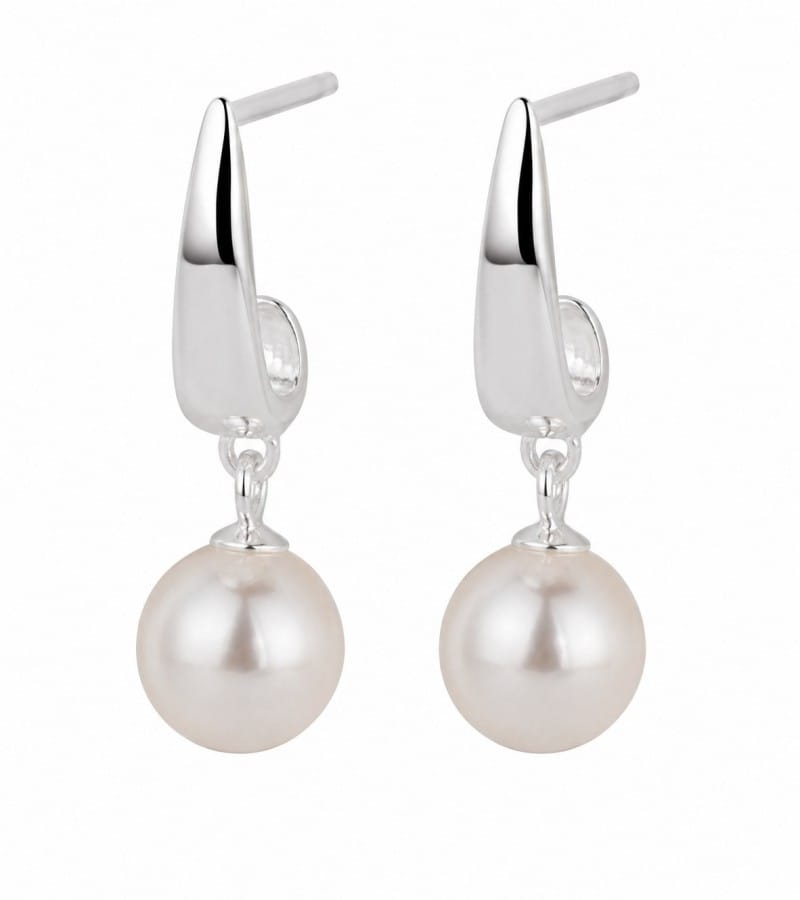 simple pearl earring for earrings with pearl drops collection E00157
