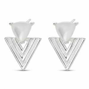 925 Sterling Silver Geometric Triangle Silver Earrings for Wholesale Buyers - E00166