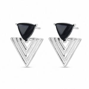 925 Sterling Silver Geometric Triangle Silver Earrings for Wholesale Buyers - E00167