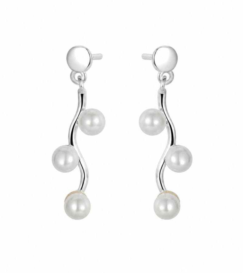 floral pearl earring for earrings with pearl drops collection E00182