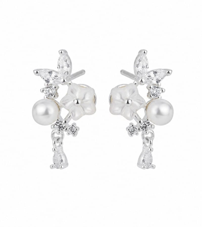 simple pearl earring for earrings with pearl drops collection E00185