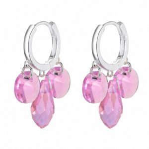 925 Sterling Silver Occasion Drop Earrings with Pearl and Crystal Detail for Wholesale Buyers - E00188