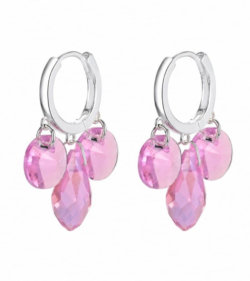 CZ teardrop for sterling silver drop earrings collection E00188