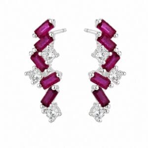 925 Sterling Silver Colored Stone Statement Earrings for Wholesale Buyers - E0019