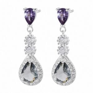 925 Sterling Silver Occasion Drop Earrings with Pearl and Crystal Detail for Wholesale Buyers - E00191