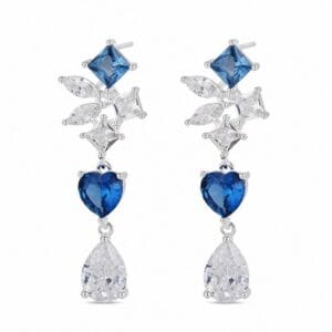 925 Sterling Silver Colorful Statement Chandelier Earrings for Wholesale Buyers - E00194