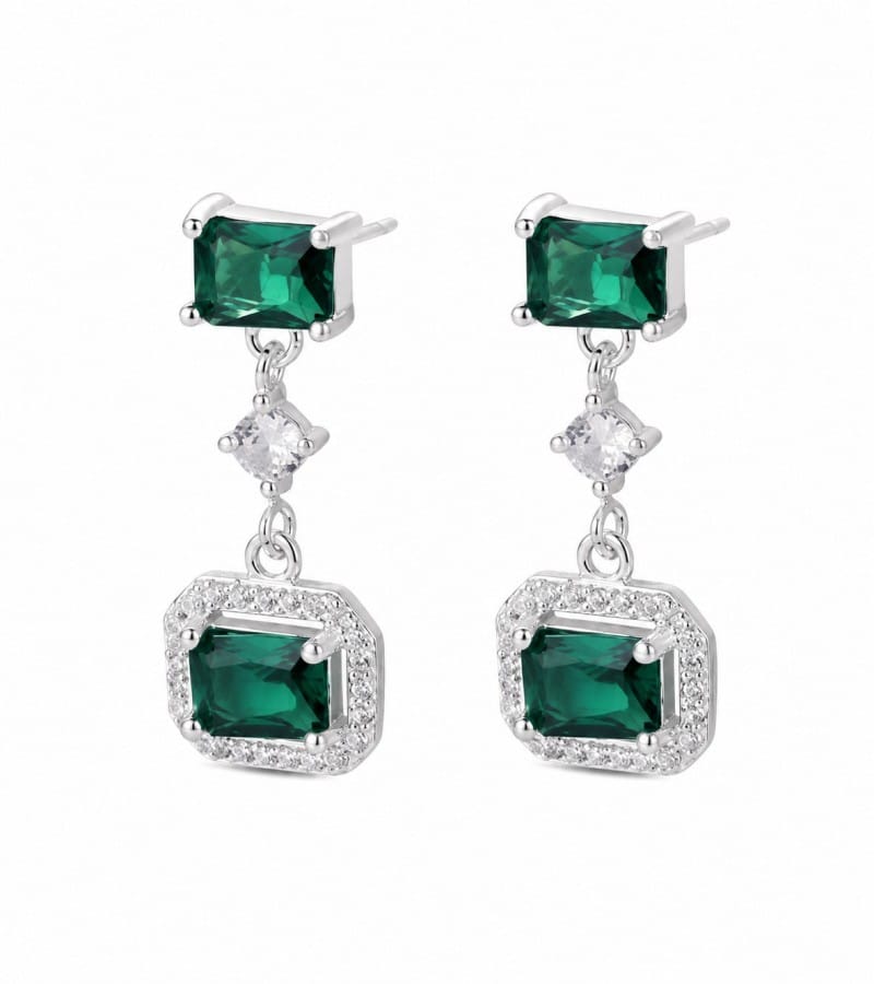 colored crystal dangle for cubic zirconia drop earrings collection E00197