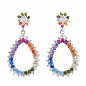 925 Sterling Silver Colorful Statement Chandelier Earrings for Wholesale Buyers - E00199