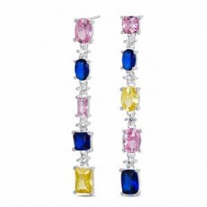 925 Sterling Silver Colorful Statement Chandelier Earrings for Wholesale Buyers - E00200