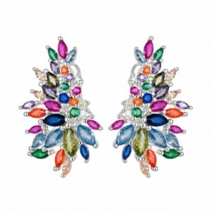 925 Sterling Silver Colorful Statement Chandelier Earrings for Wholesale Buyers - E00201