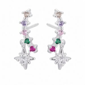 925 Sterling Silver Colorful Statement Chandelier Earrings for Wholesale Buyers - E00203