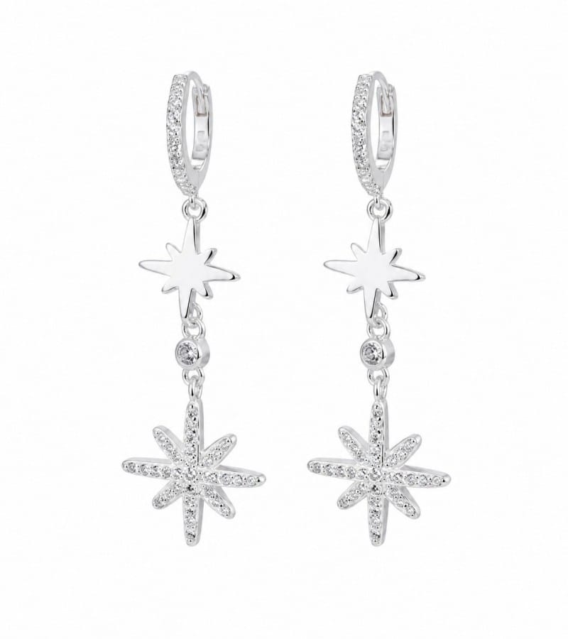 flower charm earring for silver flower earrings collection E00205