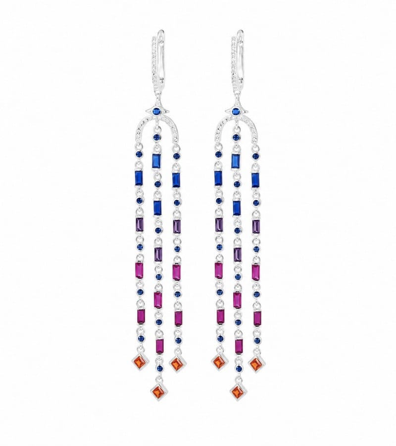 long silver threader for silver threader earrings collection E00210