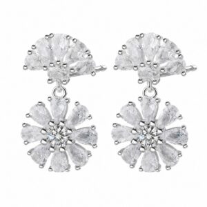 925 Sterling Silver Crystal Drop Earrings for Bridal and Evening Lines for Wholesale Buyers - E00230