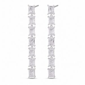925 Sterling Silver Crystal Drop Earrings for Bridal and Evening Lines for Wholesale Buyers - E00231