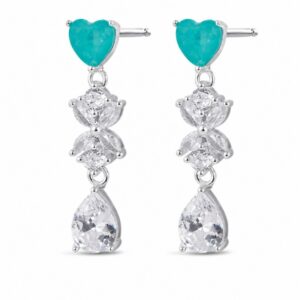 925 Sterling Silver Crystal Drop Earrings for Bridal and Evening Lines for Wholesale Buyers - E00232