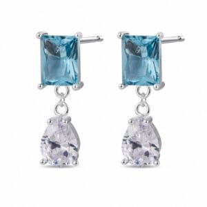 925 Sterling Silver Crystal Drop Earrings for Bridal and Evening Lines for Wholesale Buyers - E00233