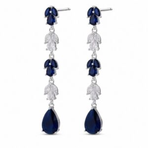 925 Sterling Silver Crystal Drop Earrings for Bridal and Evening Lines for Wholesale Buyers - E00237