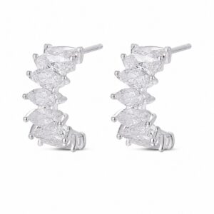 925 Sterling Silver Novelty Silver Earrings with Distinct Motif Detail for Wholesale Buyers - E00253