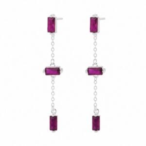 925 Sterling Silver Linear CZ Drop Earrings for Wholesale Buyers - E0029