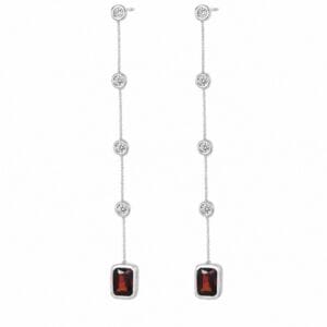 925 Sterling Silver Linear CZ Drop Earrings for Wholesale Buyers - E0030