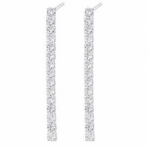 925 Sterling Silver Linear CZ Drop Earrings for Wholesale Buyers - E0032
