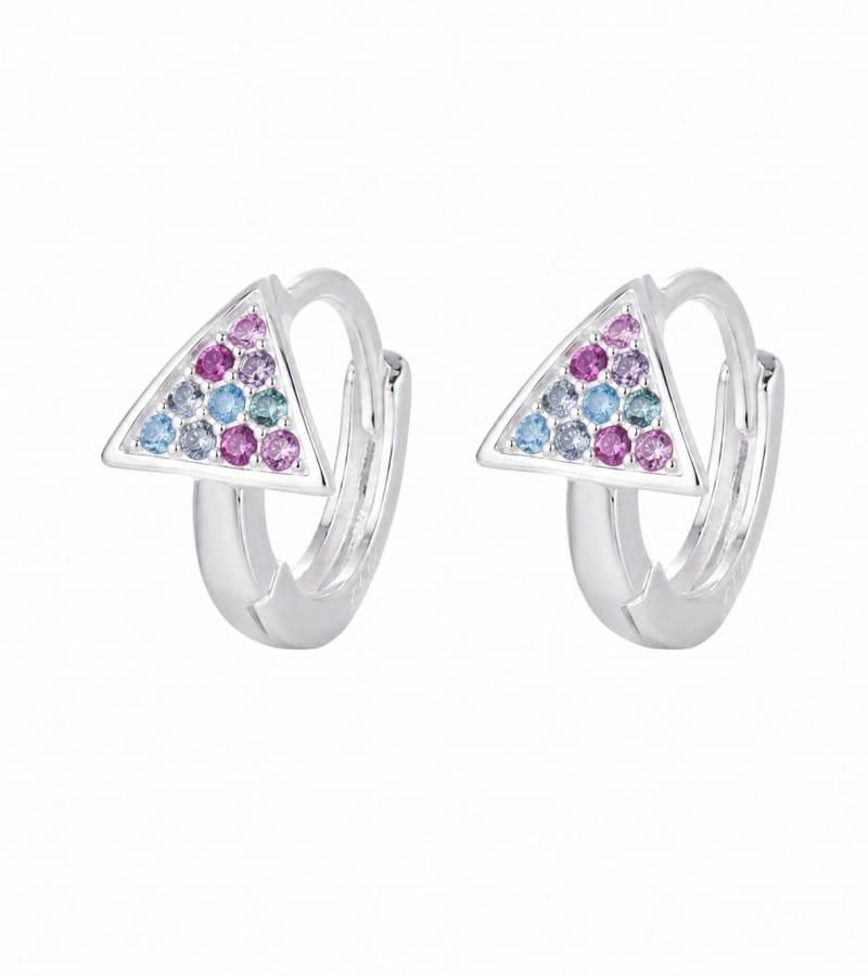 colored CZ stud for silver stud earrings collection E0046