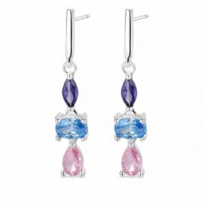 925 Sterling Silver Delicate Gemstone Drop Earrings for Wholesale Buyers - E0053