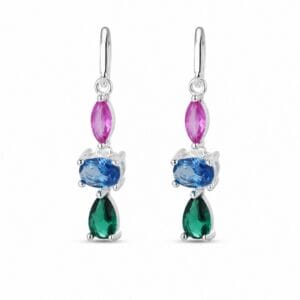 925 Sterling Silver Delicate Gemstone Drop Earrings for Wholesale Buyers - E0054