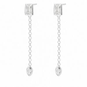 925 Sterling Silver Delicate Gemstone Drop Earrings for Wholesale Buyers - E0055