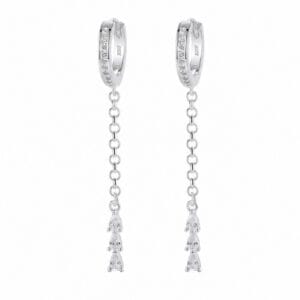925 Sterling Silver Delicate Gemstone Drop Earrings for Wholesale Buyers - E0057